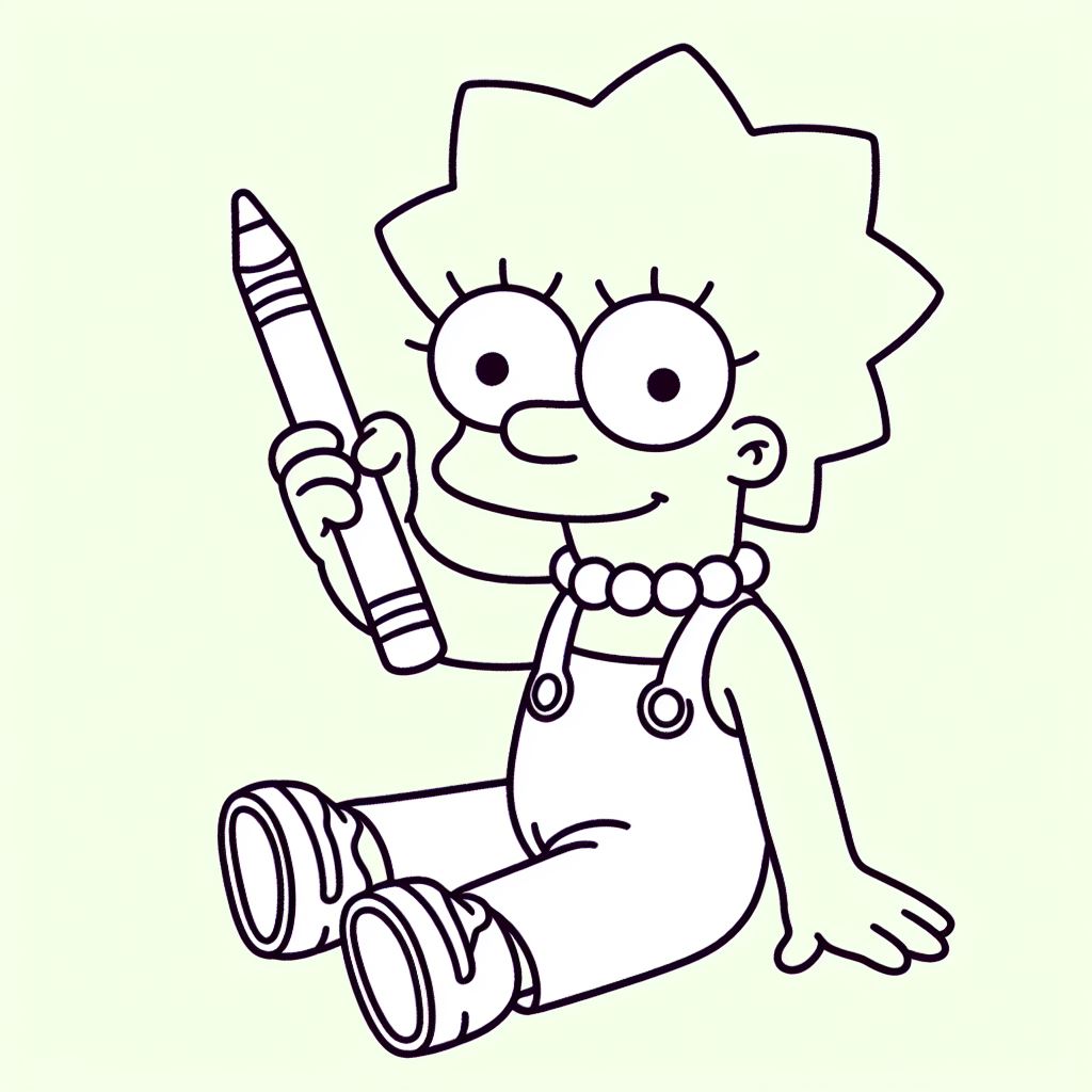 Dibujos de los Simpson para colorear: Lisa Simpson