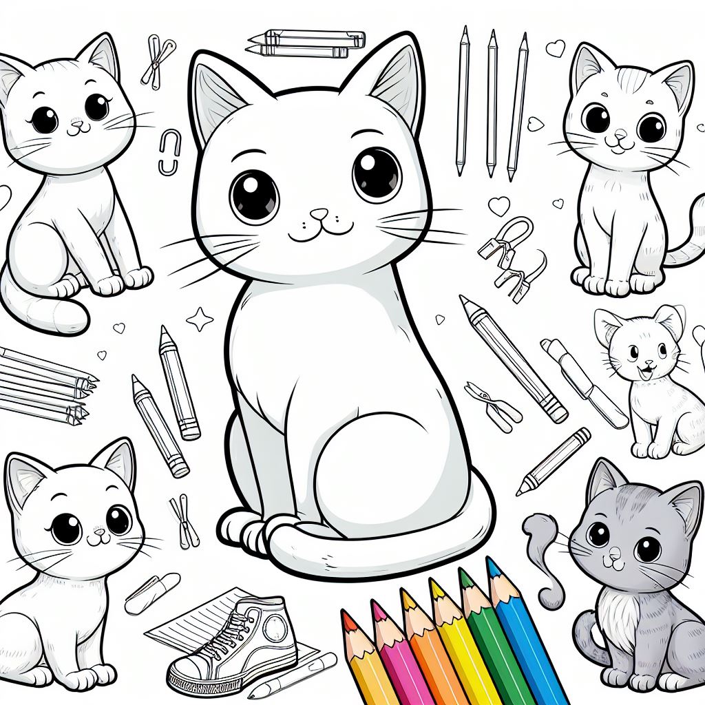 Dibujos de Gatos para colorear