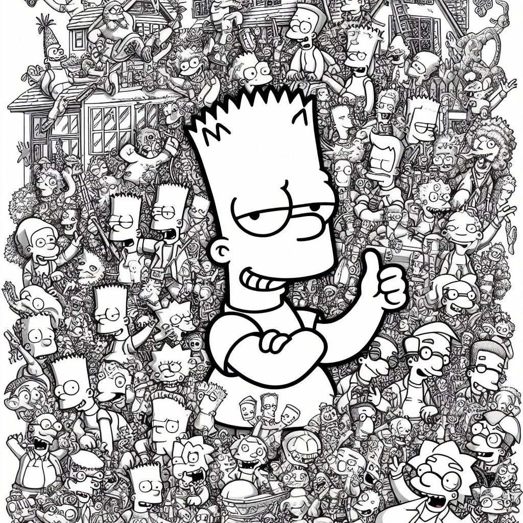Dibujos de los Simpson para imprimir y colorear: Bart Simpson