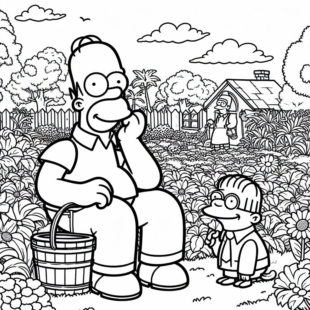 Dibujos de los Simpson para imprimir y colorear: Homer simpson