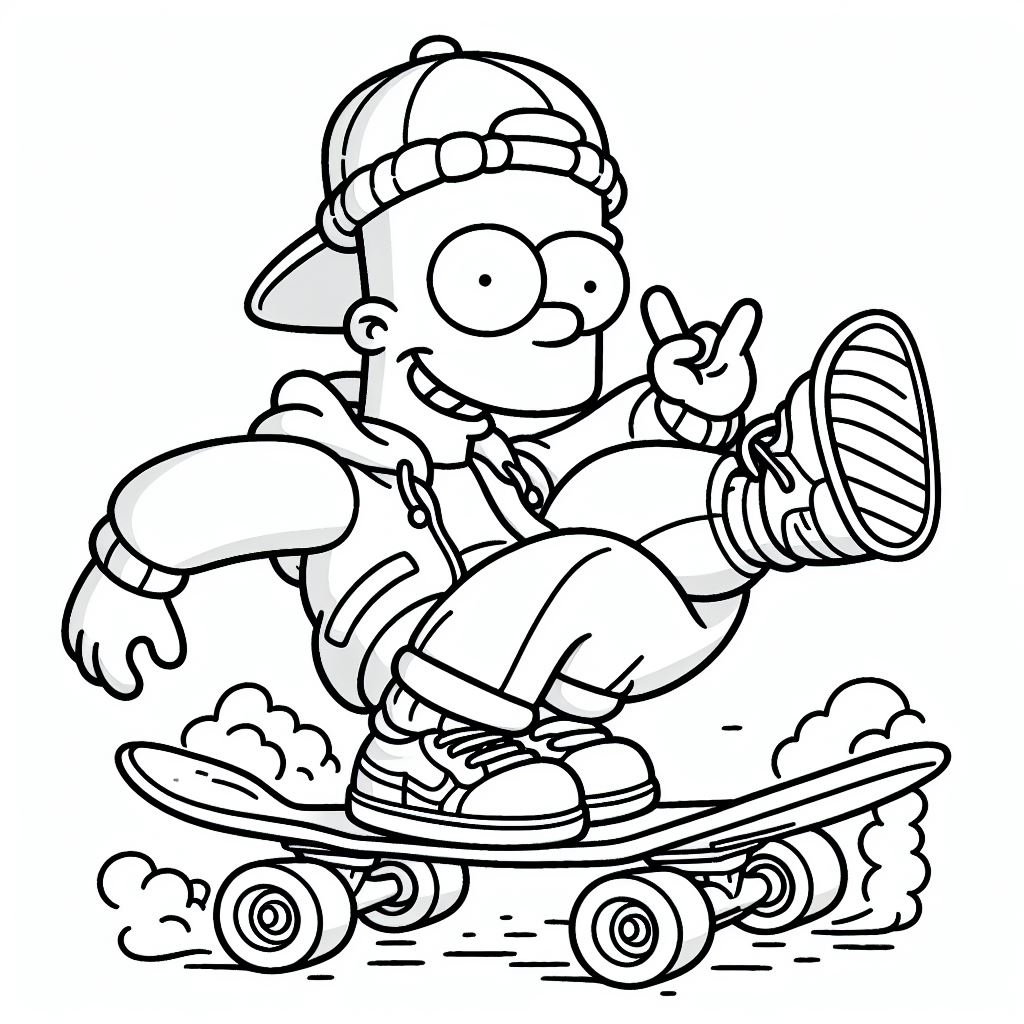 Dibujos de los Simpson para colorear: Bart Simpson