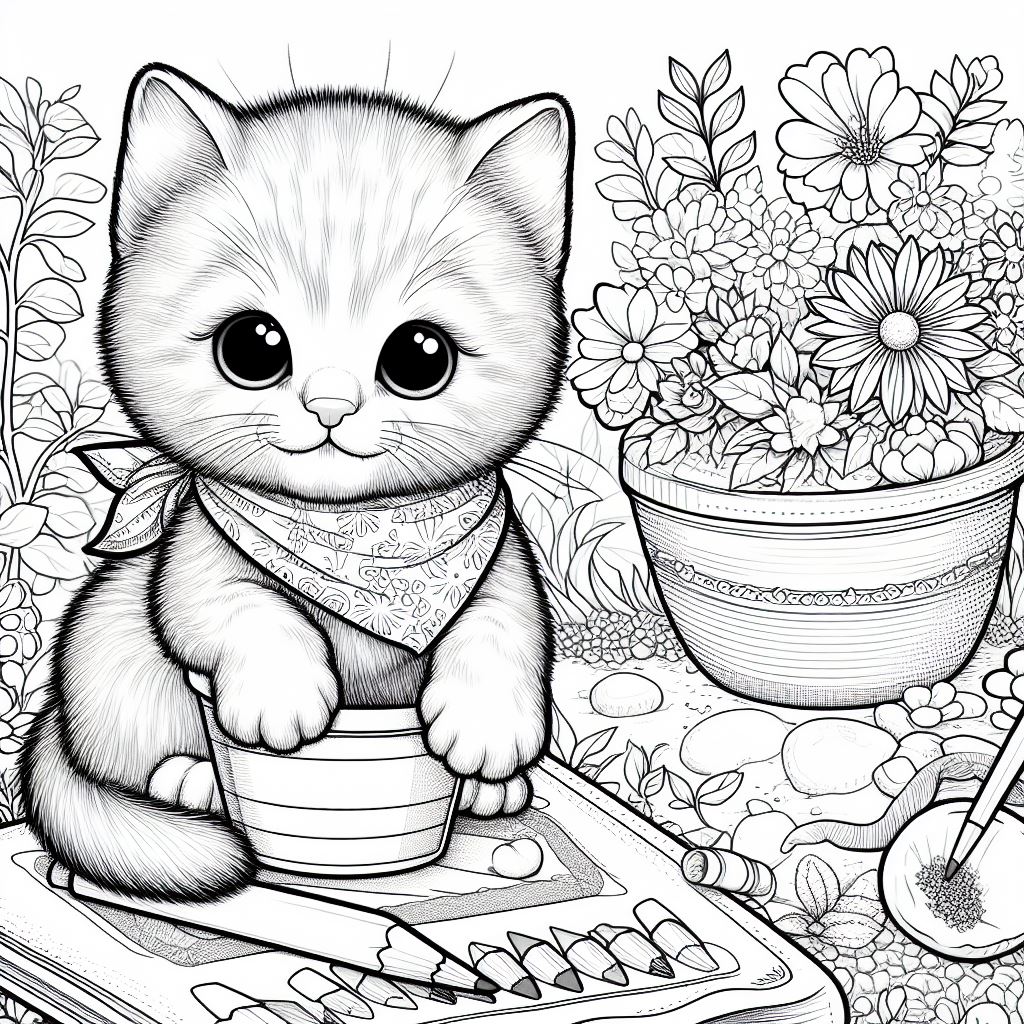 dibujo de gato para colorear