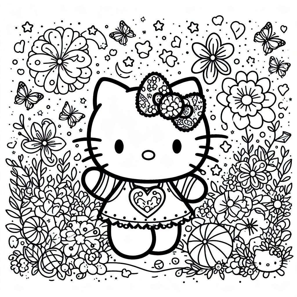 Dibujos de Hello Kitty para colorear