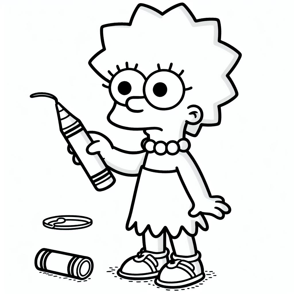Dibujos de los Simpson para colorear: Lisa Simpson