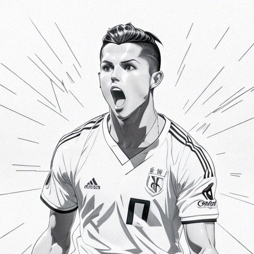 Dibujos de Cristiano Ronaldo para pintar: Imprimir y colorear a Cristiano Ronaldo