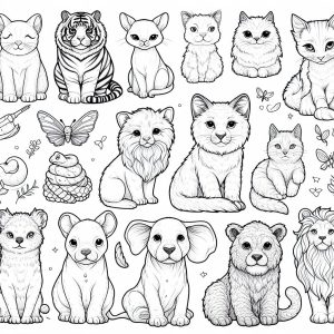 Dibujos de animales para colorear. Animal drawings for coloring
