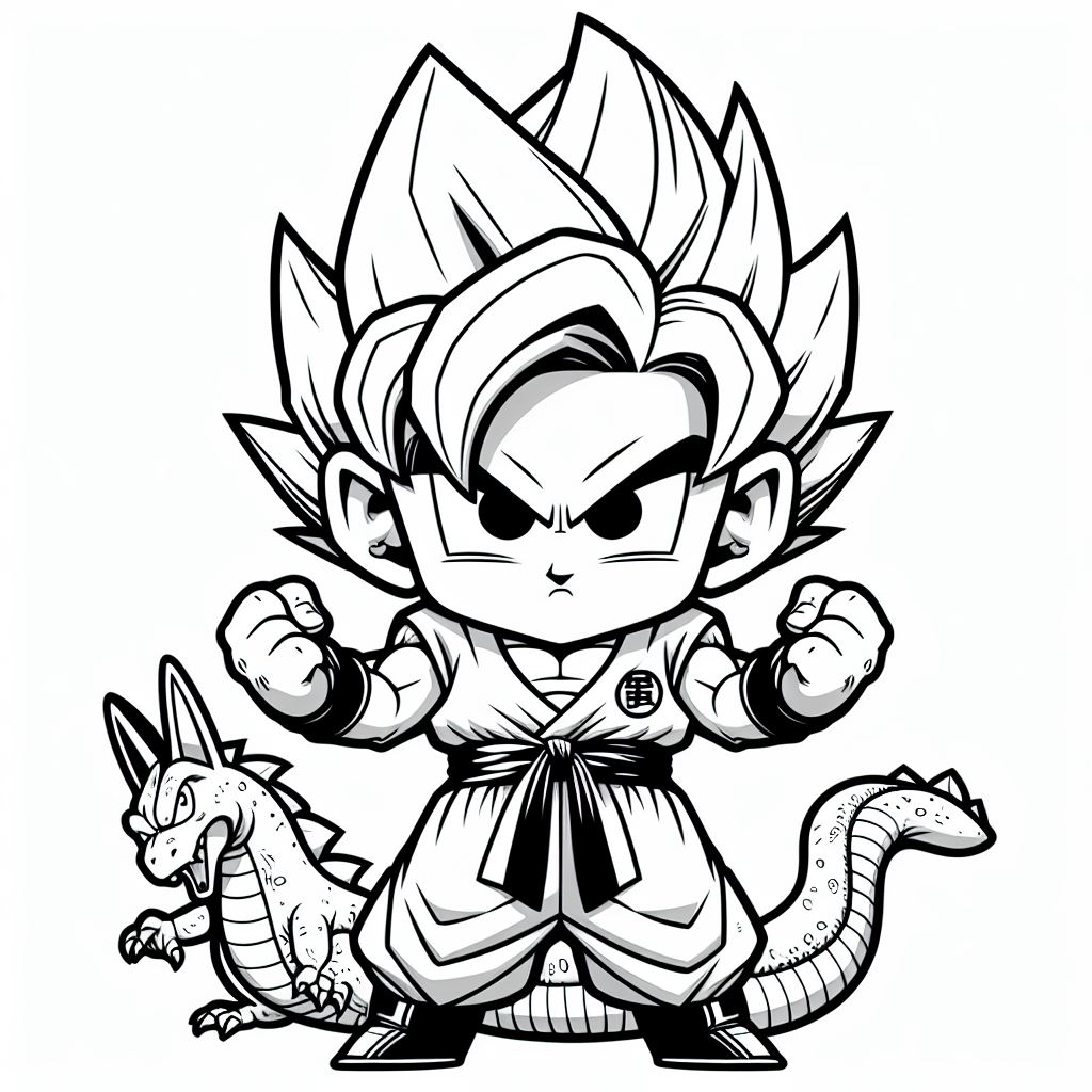 Caricatura de dragon ball para pintar 