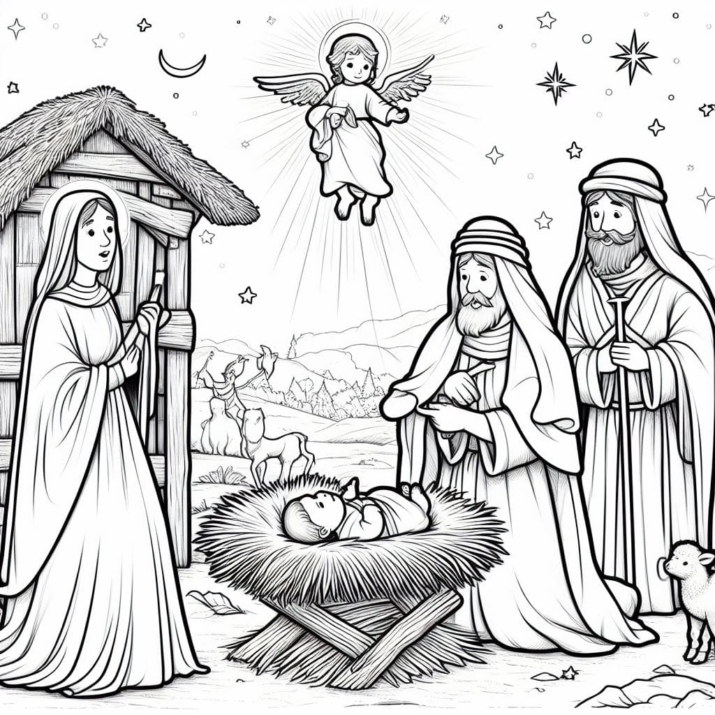 Imagen de navidad para colorear
