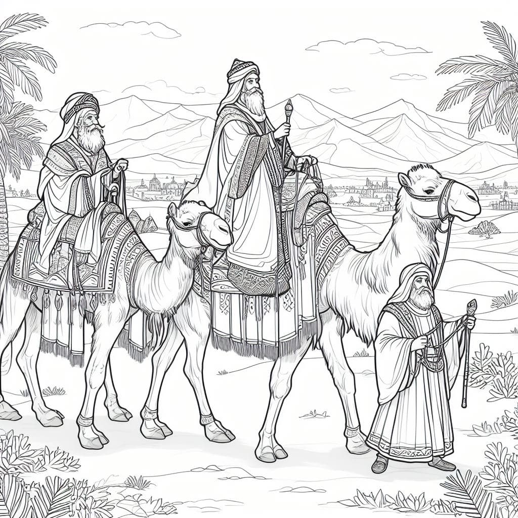 Dibujos de los reyes magos para colorearlos