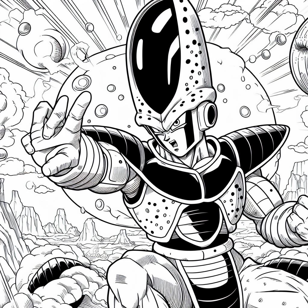 Célula de dragon ball para colorear