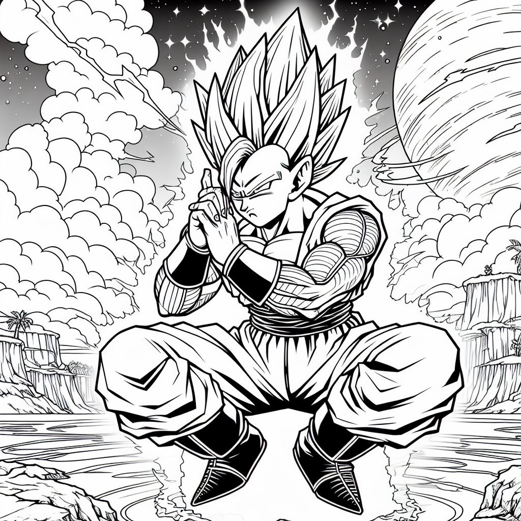 Vegeta supersayan para colorear