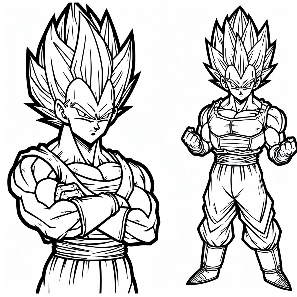 Dibujo de dragon ball para pintar vegeta 3