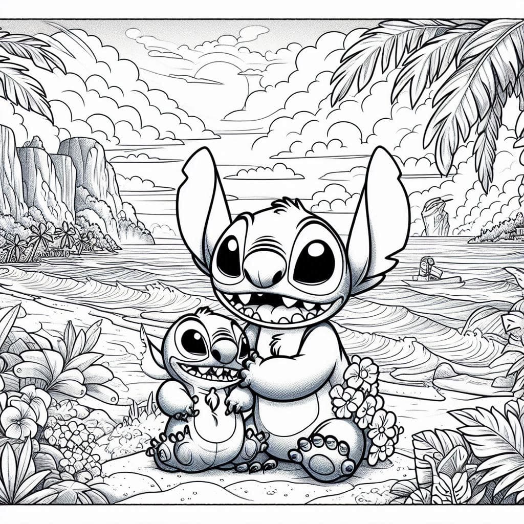 Stitch para colorear
