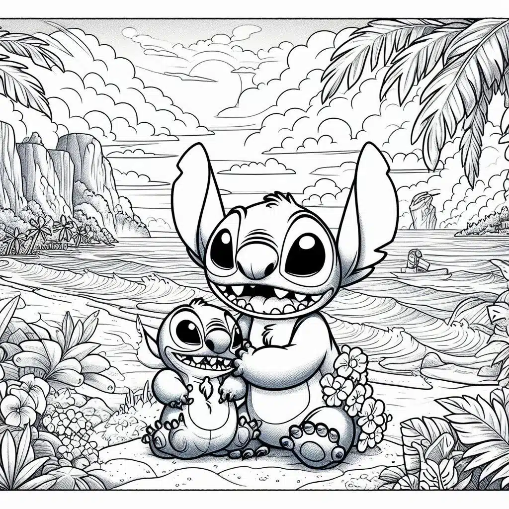 Stitch para colorear