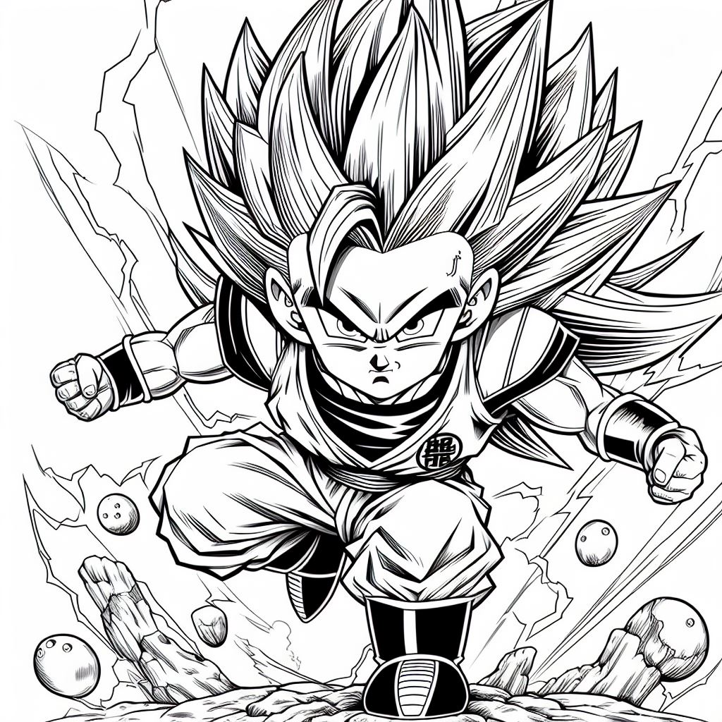 Dibujo de Son Goten para pintar 4