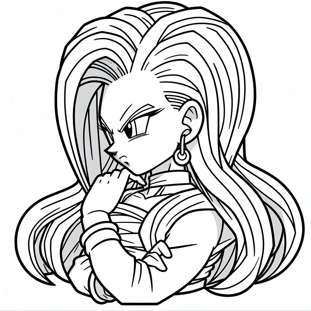 Dibujo de C18 de dragon ball para colorear