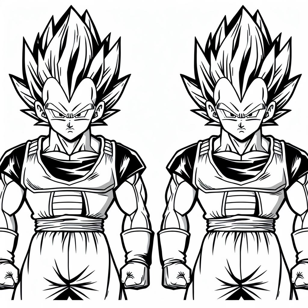 Vegeta de dragon ball para colorear