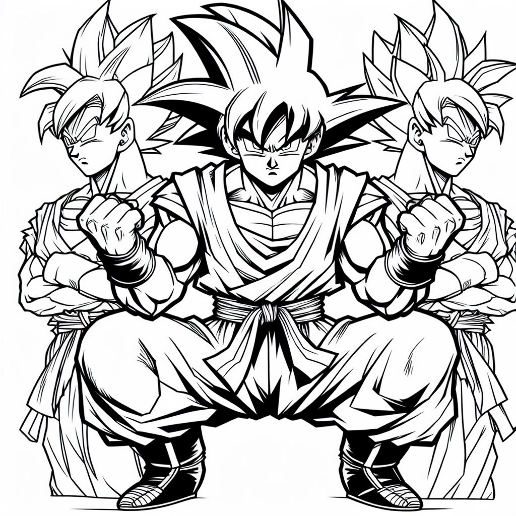 Caricatura de dragon ball para pintar 3