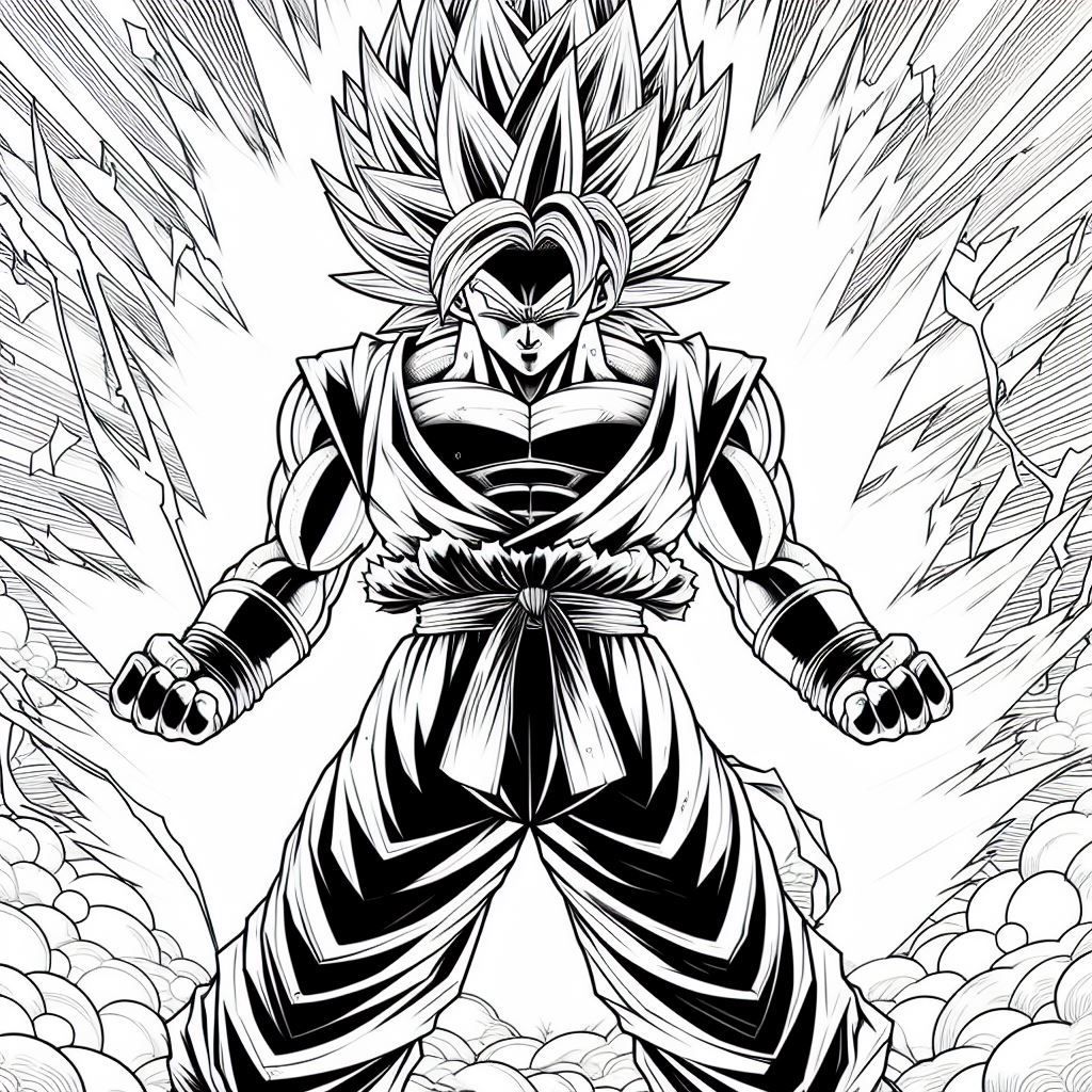 Dibujo de Broly para pintar 4