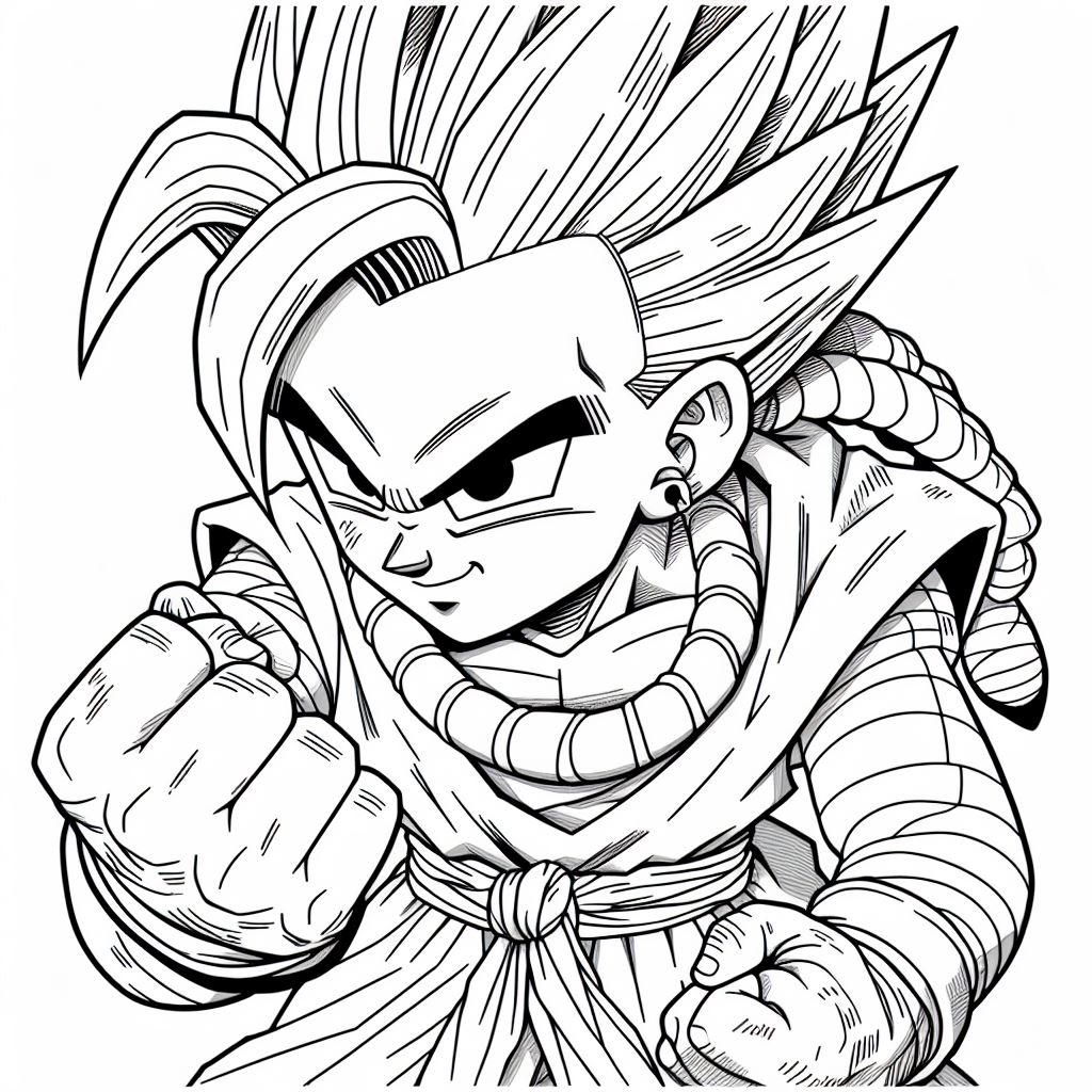 Dibujo de Trunks de dragon ball para colorear