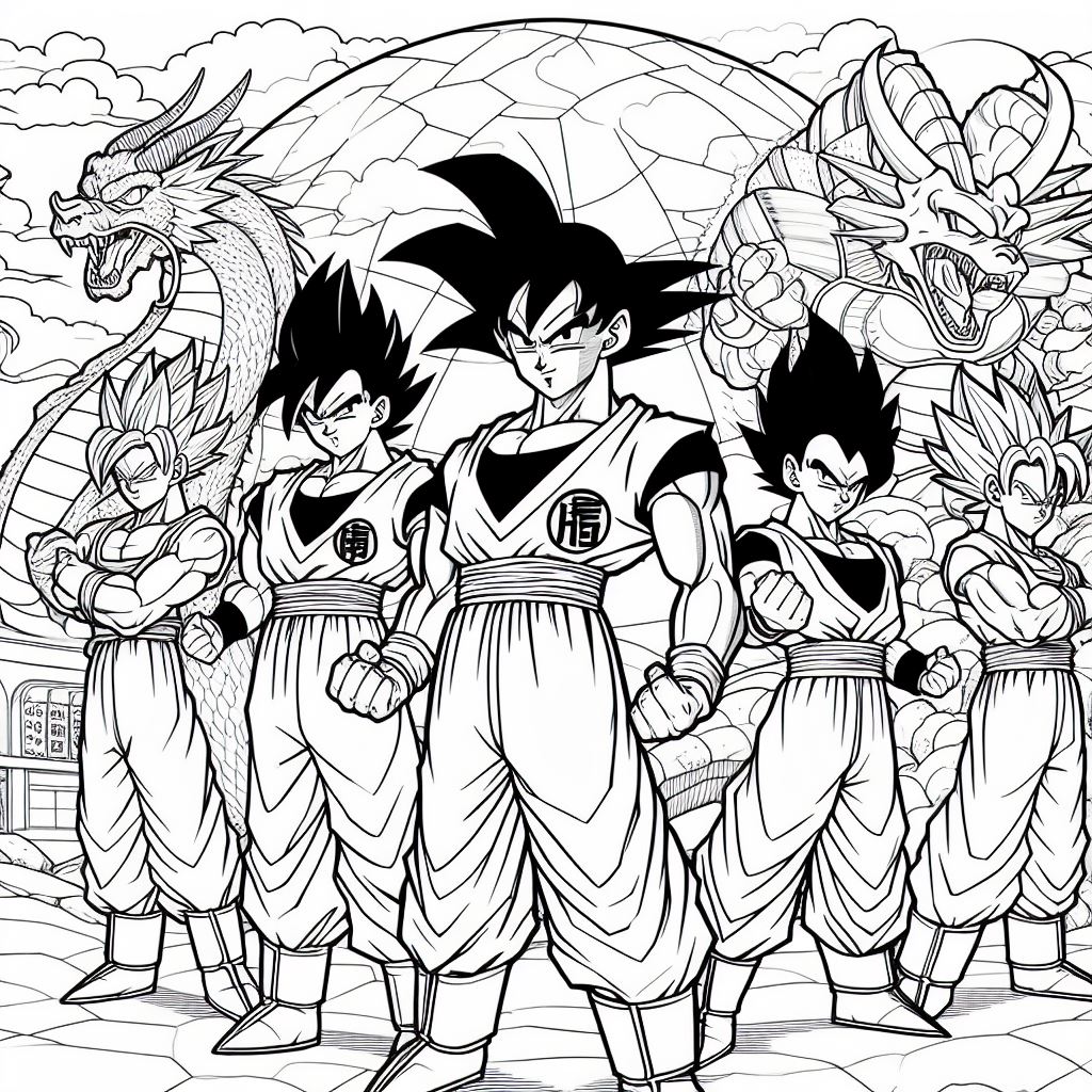 Imagenes de dragon ball para colorear