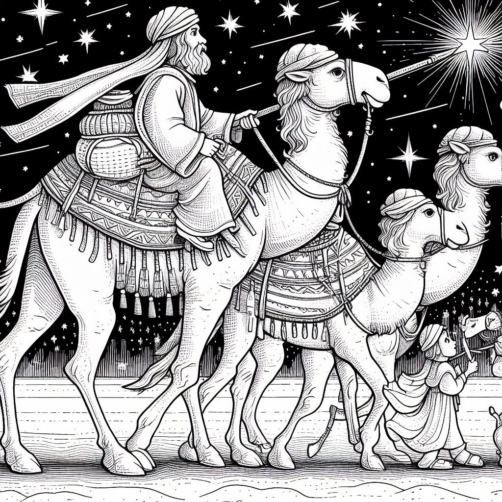 reyes magos para colorear