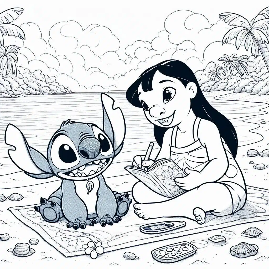 Dibujo de Lilo y Stitch para colorear