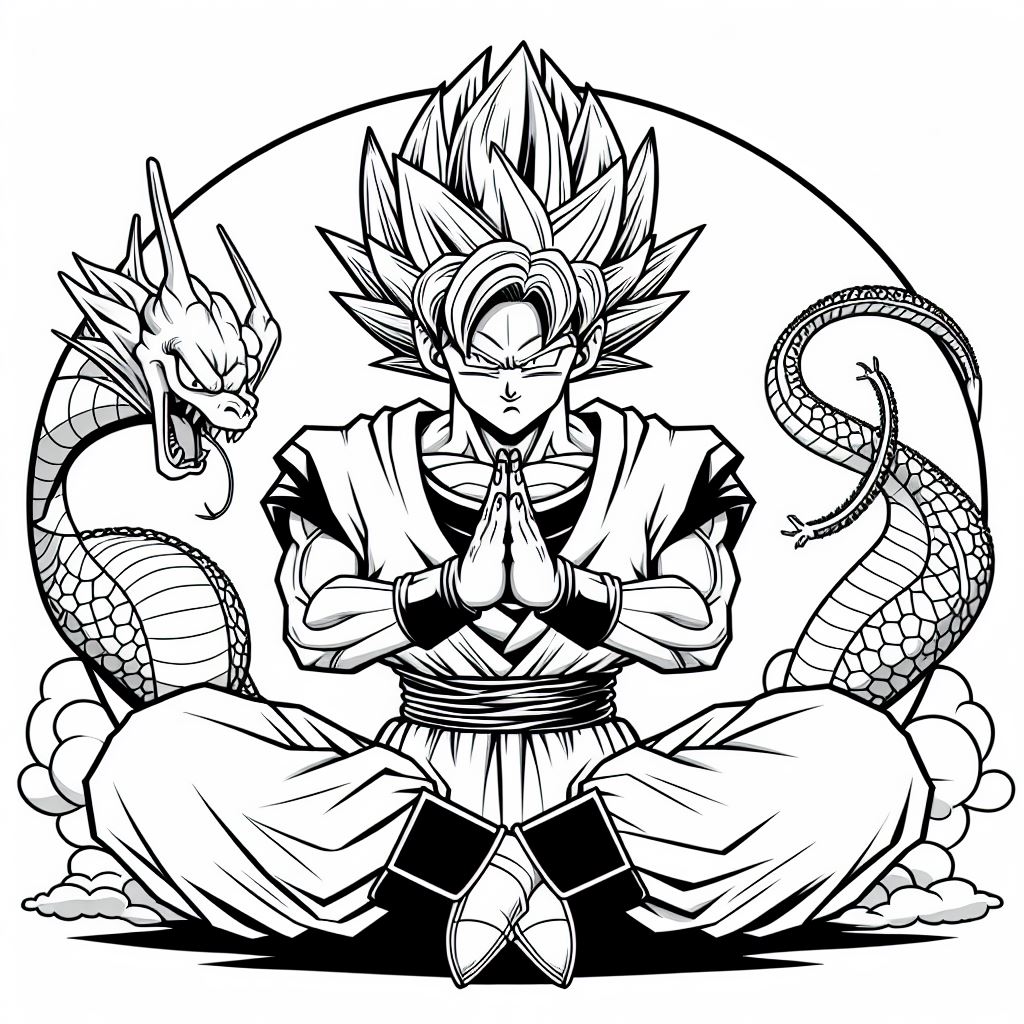 Dibujo de dragon ball para pintar 13