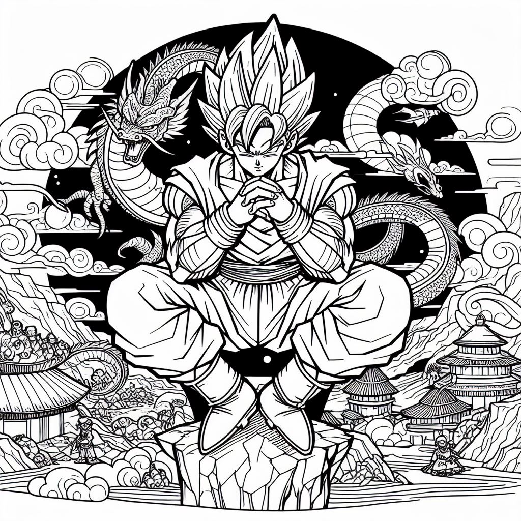 Dibujo de dragon ball para pintar 16