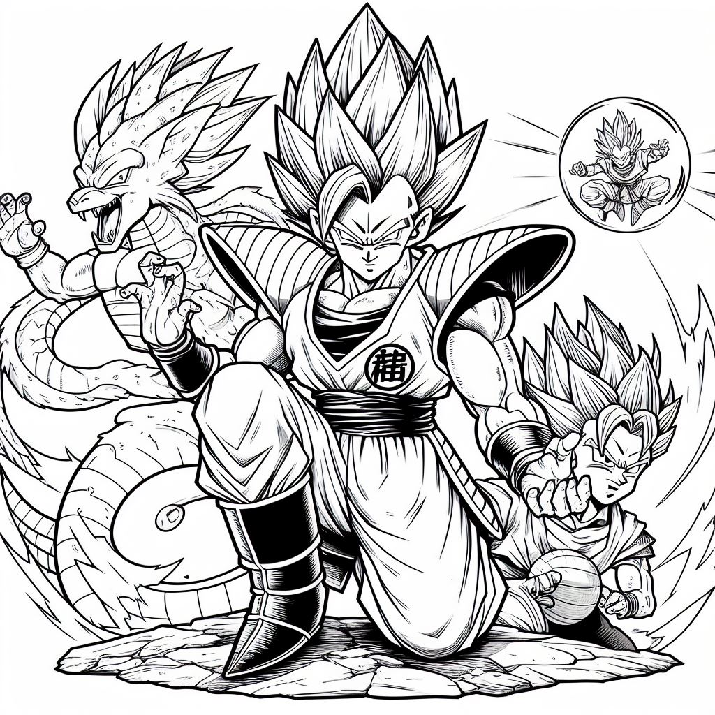 pintar dibujos de dragon ball