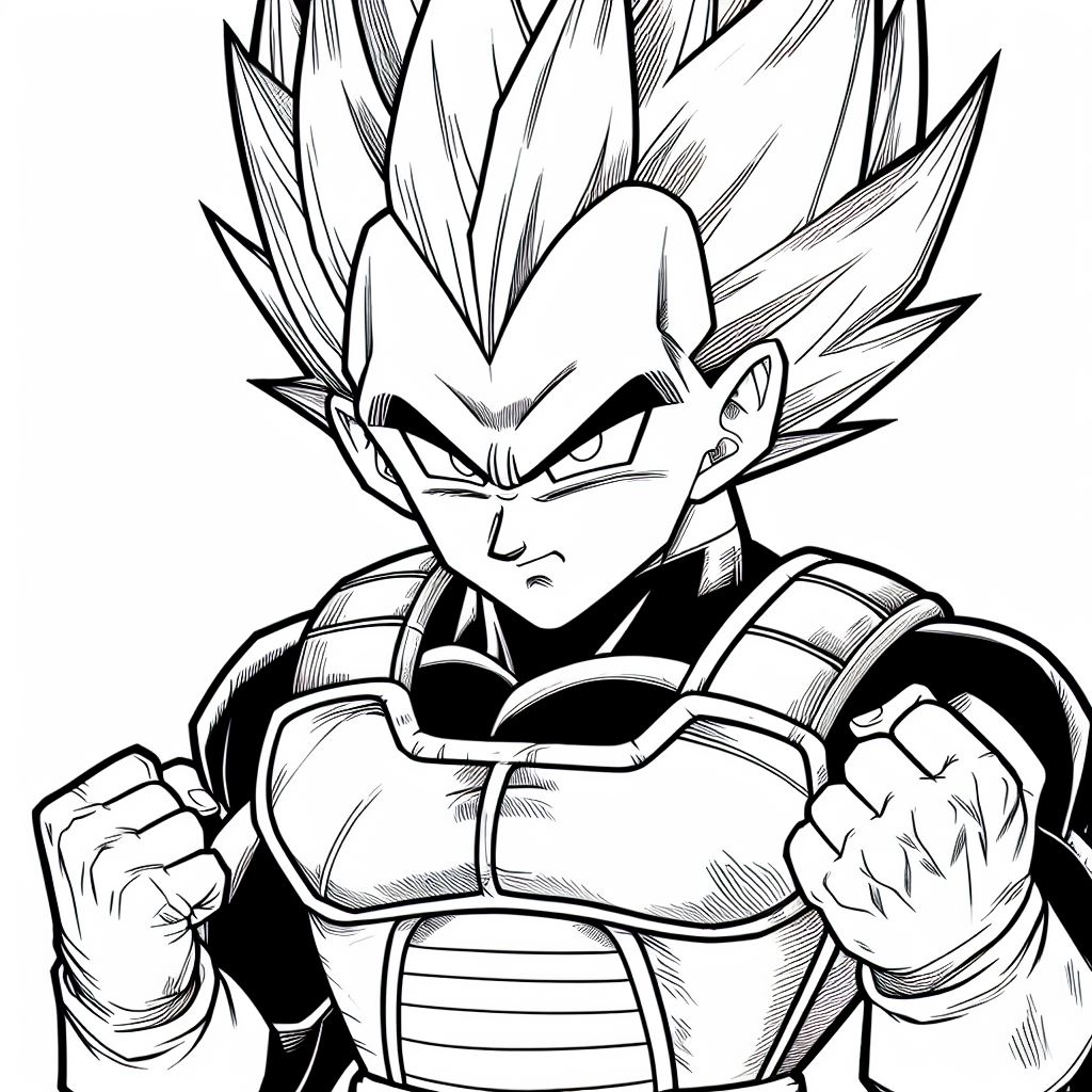 Vegeta supersaian para colorear imagen