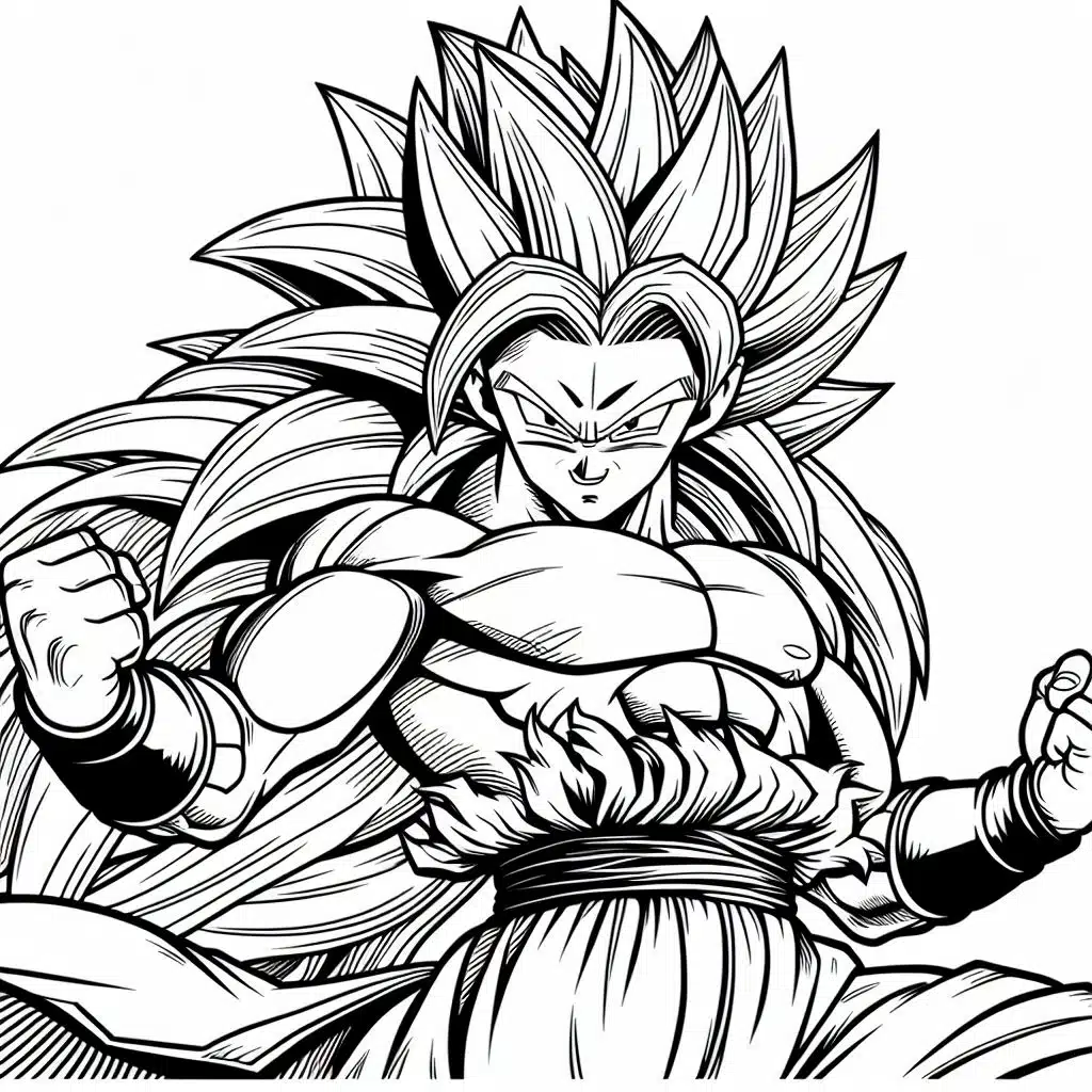 Dibujos de Dragon Ball para Colorear: ¡Imagina, Crea y Diviértete! 92 Dibujo de GOKU para pintar