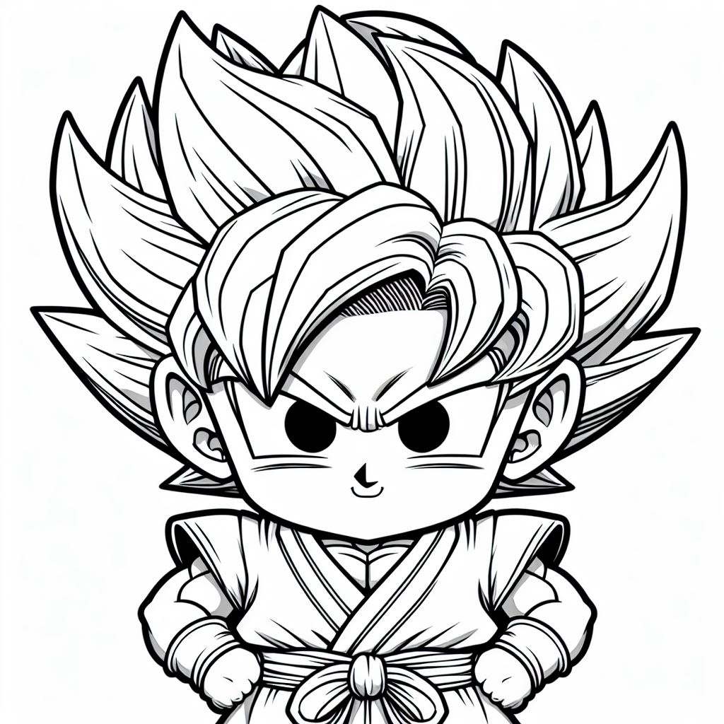caricatura de son goten para colorear
