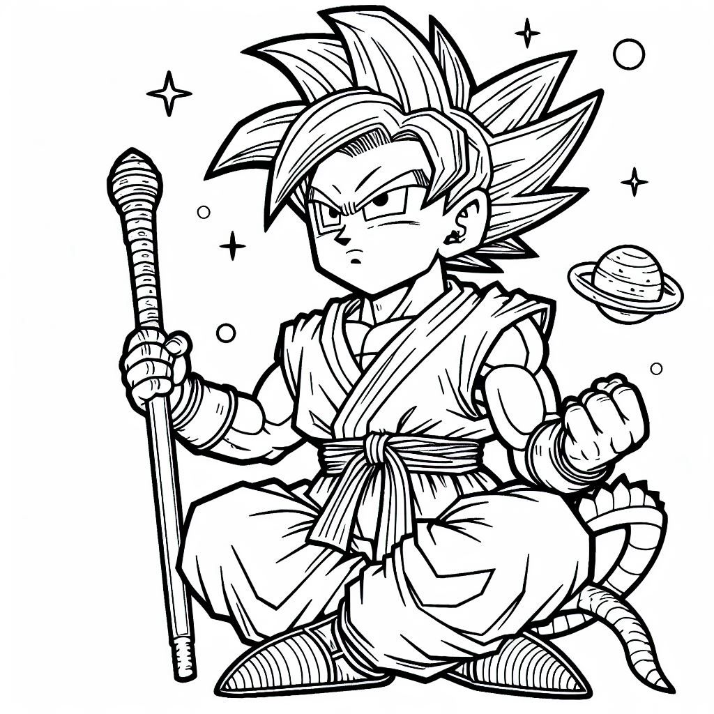 Dibujo de dragon ball para pintar 18