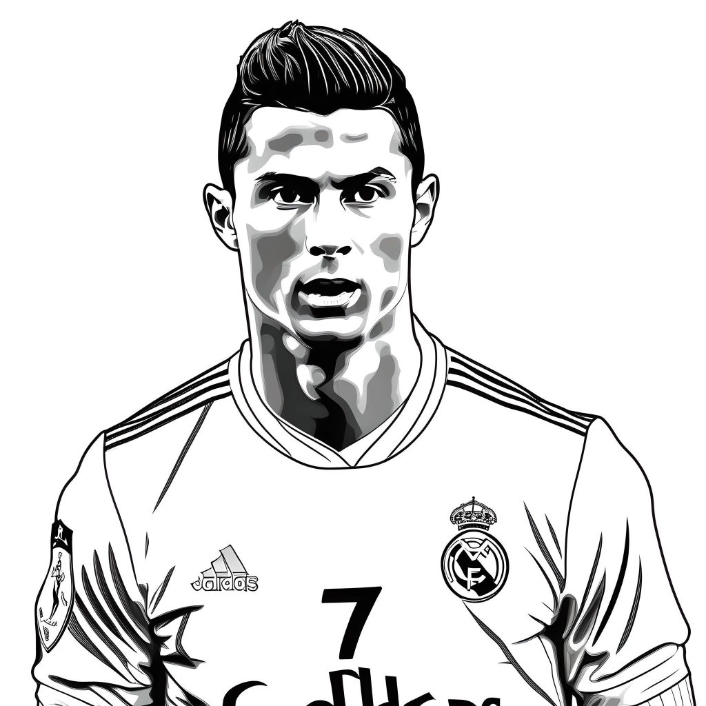 Cristiano Ronaldo dibujo para colorear