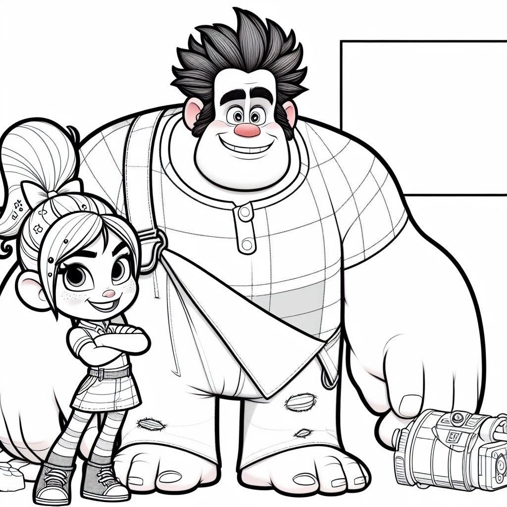 Dibujos de Rompe ralph  y Vanellope para colorear