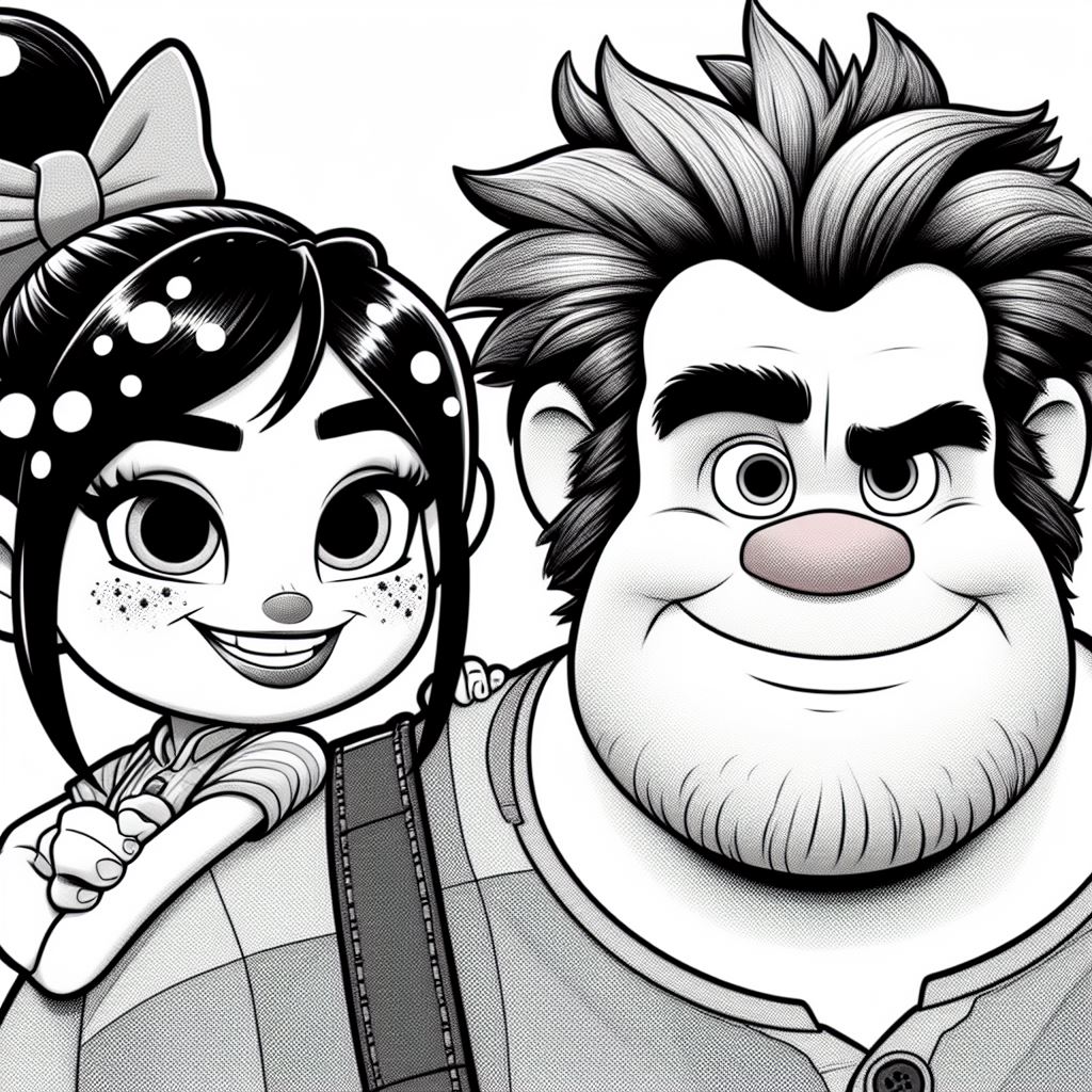 Dibujos de Rompe ralph  y Vanellope para colorear
