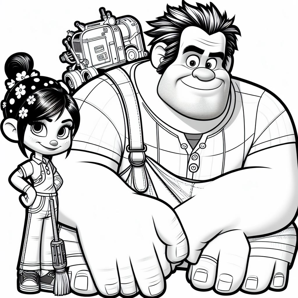 Dibujos de Rompe ralph  y Vanellope para colorear