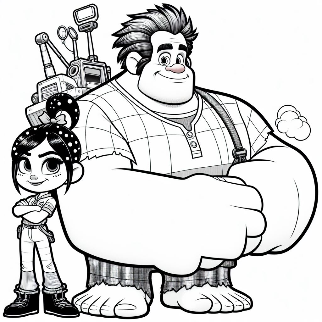 Dibujos de Rompe ralph  y Vanellope para Pintar