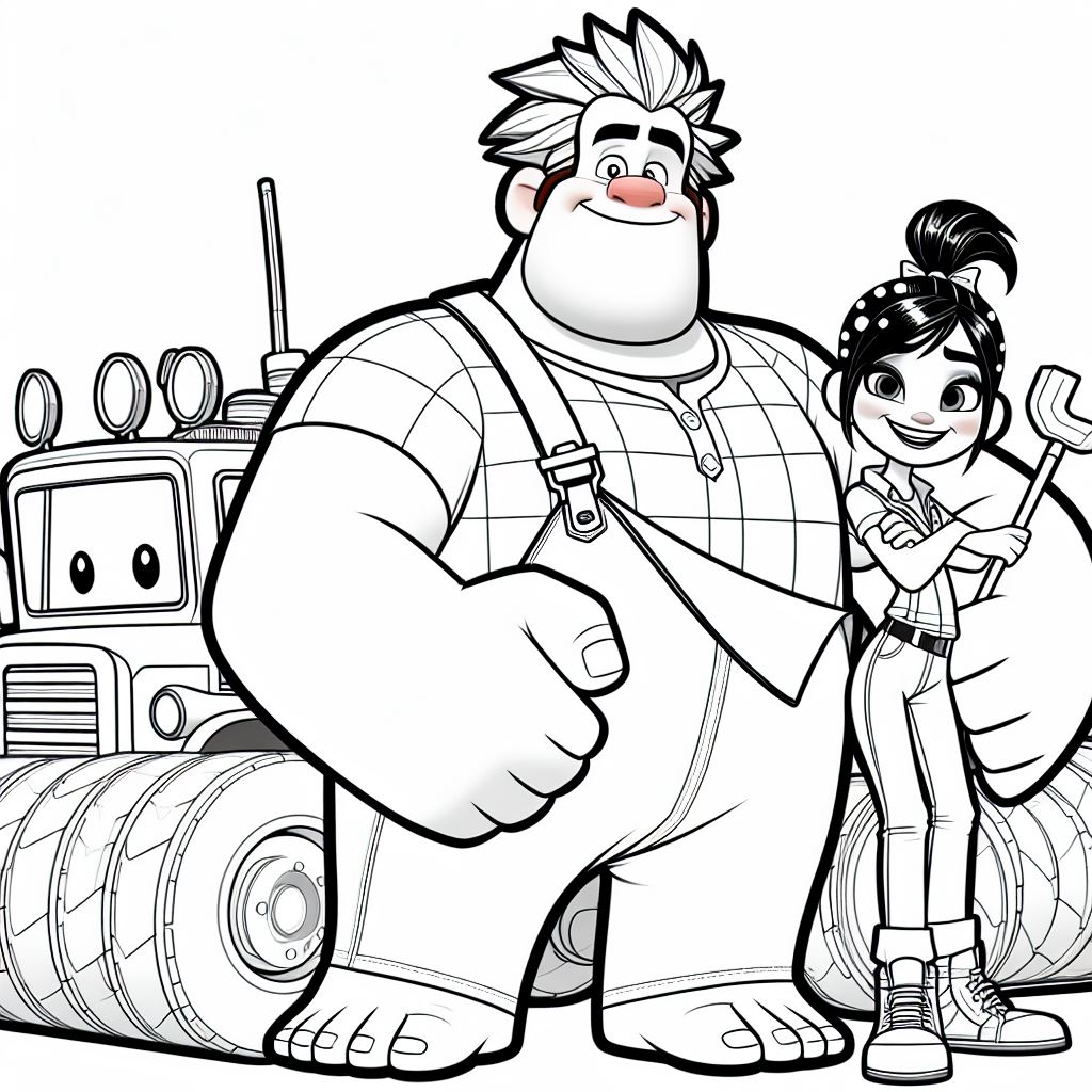 Imágenes de Rompe Ralph y Vanellope para colorear