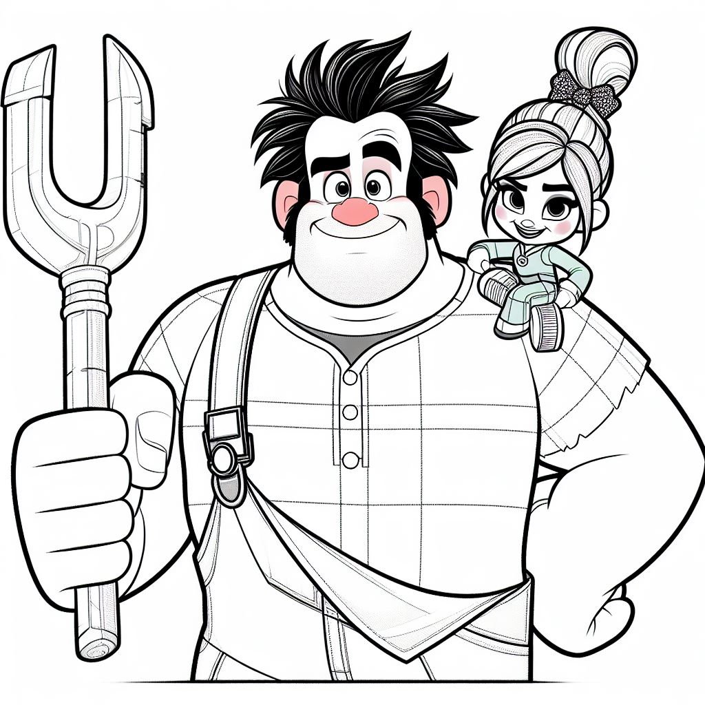 Colorear  a Rompe Ralph y Vanellope