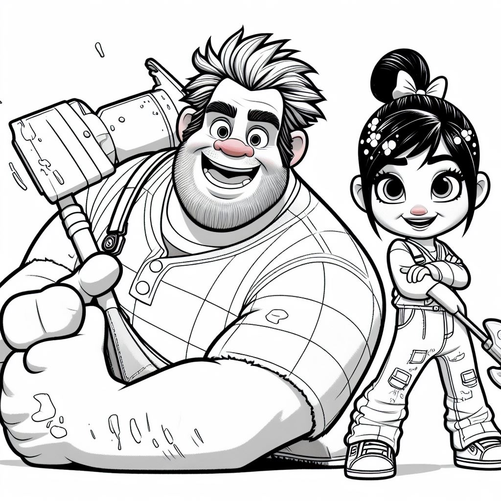 Colorear  a Rompe Ralph y Vanellope
