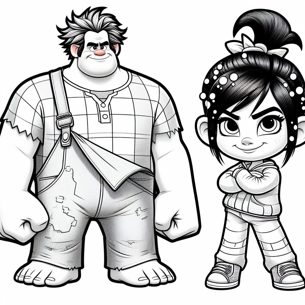 Imágenes de Rompe Ralph y Vanellope para colorear