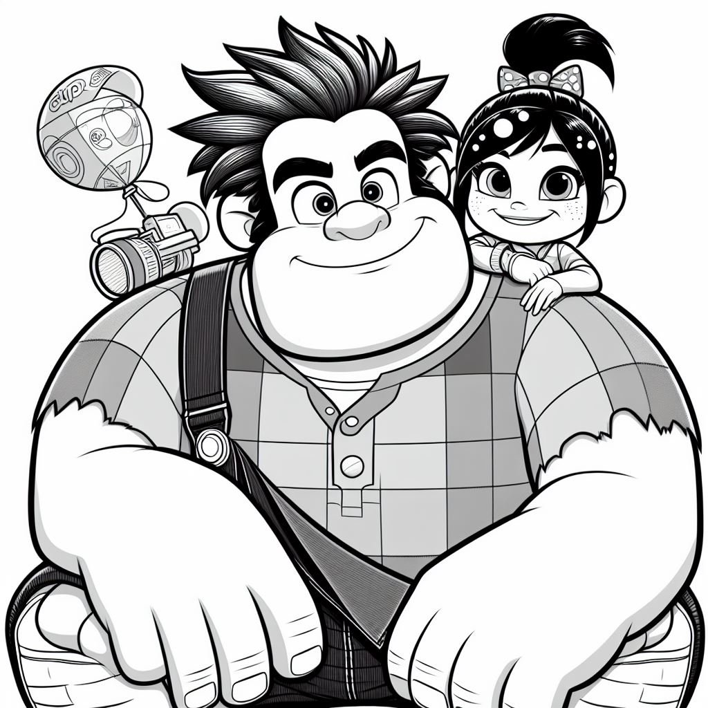 Colorear  a Rompe Ralph y Vanellope