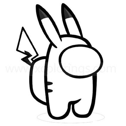 Dibujo de Among Us para colorear pikachu