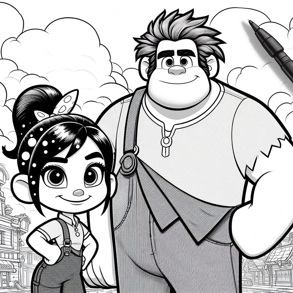 Dibujo de Rompe ralph y Vanellope