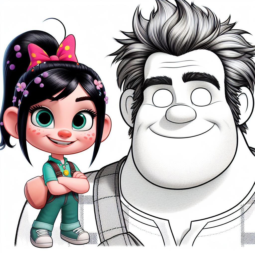 Dibujo de Rompe ralph y Vanellope