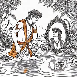 El mito de Narciso: origen, significado y moraleja 5 Imágenes para Colorear del Mito de Narciso: Explora la Leyenda a Través del Arte