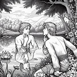 El mito de Narciso: origen, significado y moraleja 6 imágenes para colorear inspiradas en el mito de Narciso