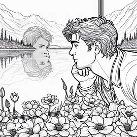 El mito de Narciso: origen, significado y moraleja 8 Mito de Narciso Dibujo